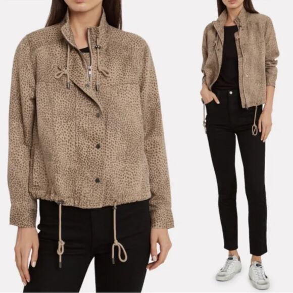 RAILS Tennessee Tawny Spots Brown Tan Linen Blend Cheetah Jacket Womens Size M - Picture 15 of 16